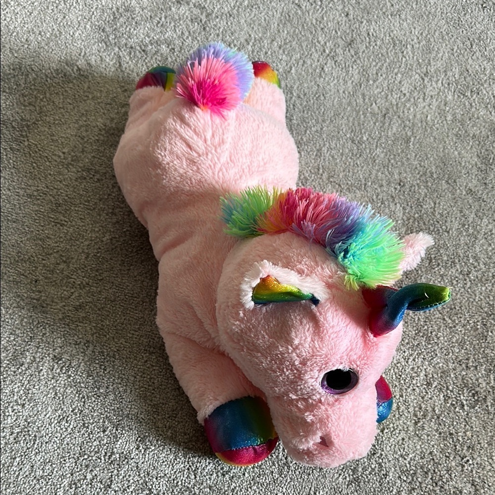 Plush Rainbow Unicorn Toy by Hugfun – Pink Stuffed Animal For All Ages - Picture 2 of 6